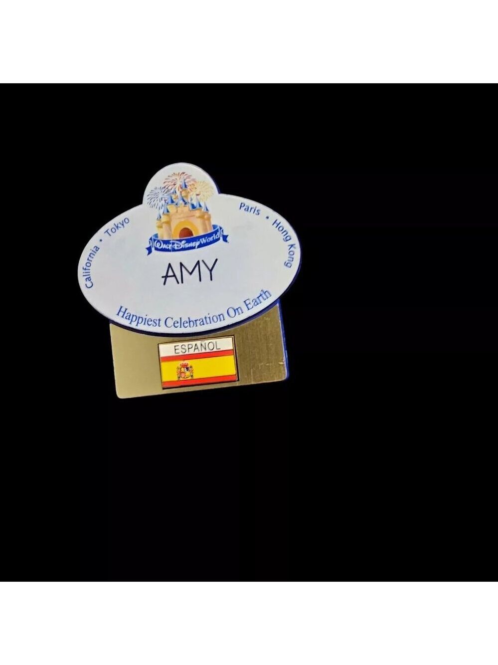 Walt Disney World Cinderella Castle Cast Member Name Tag AMY Espanol - Picture 4 of 5